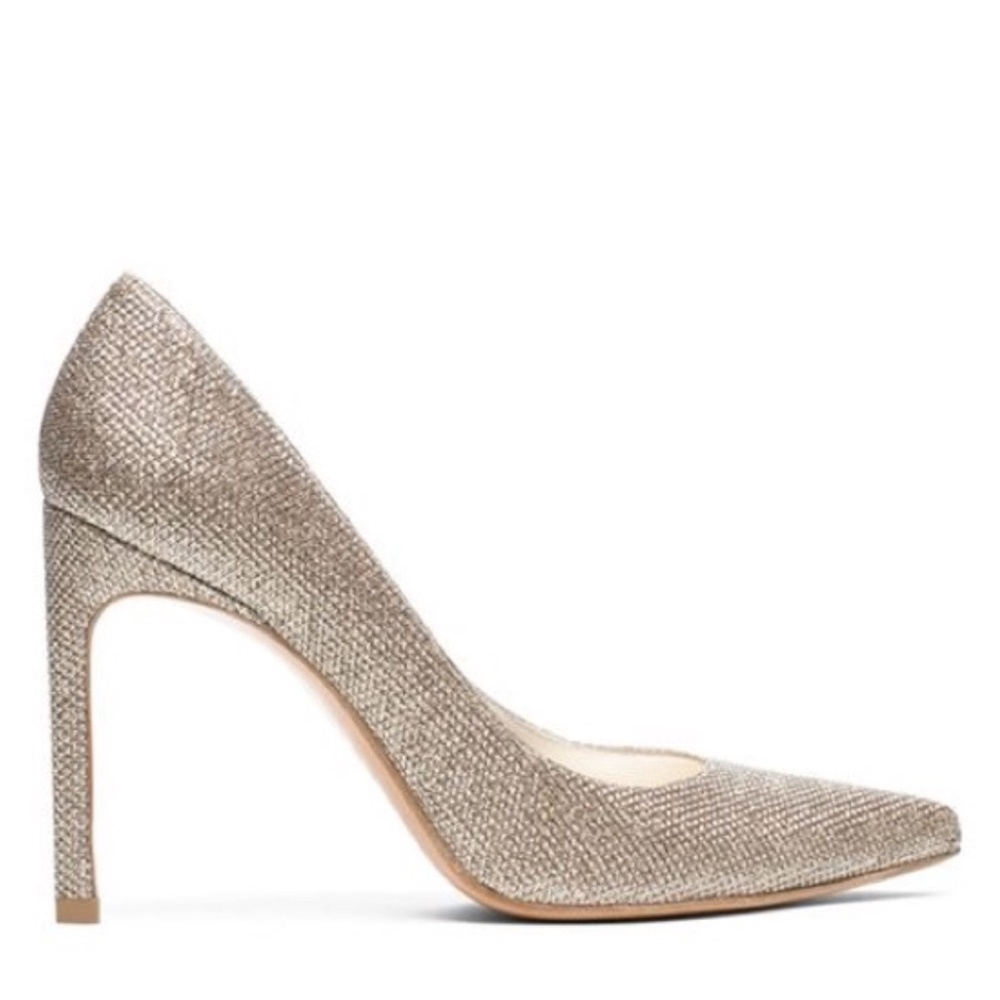 Stuart Weitzman Nouveau Stiletto Sparkle Platinum **Sparkly Pumps**!!